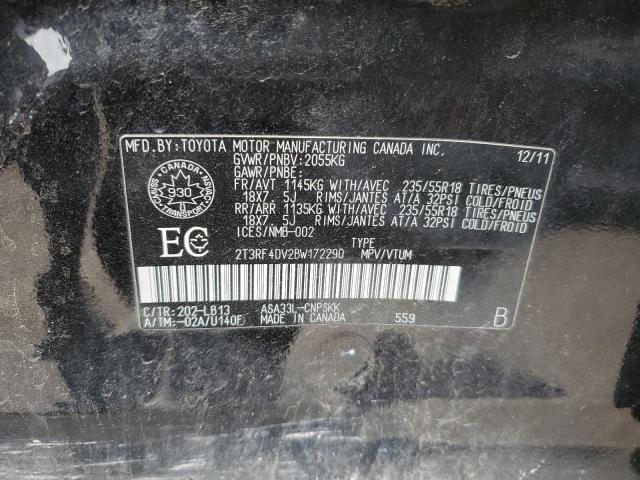 2T3RF4DV2BW172290 - 2011 TOYOTA RAV4 SPORT BLACK photo 13