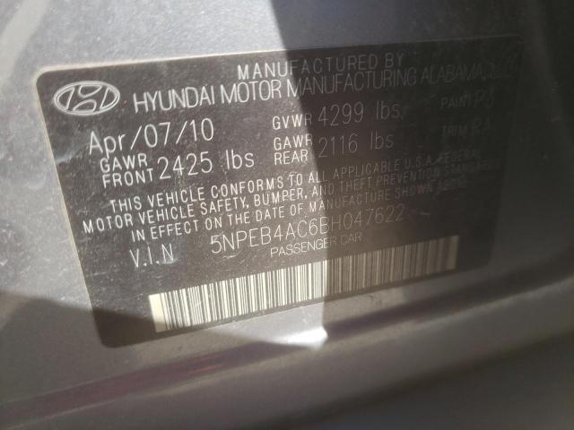 5NPEB4AC6BH047622 - 2011 HYUNDAI SONATA GLS GRAY photo 13