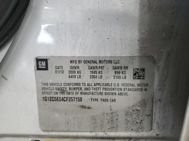 1G1ZC5E04CF257158 - 2012 CHEVROLET MALIBU 1LT 银色 照片 12