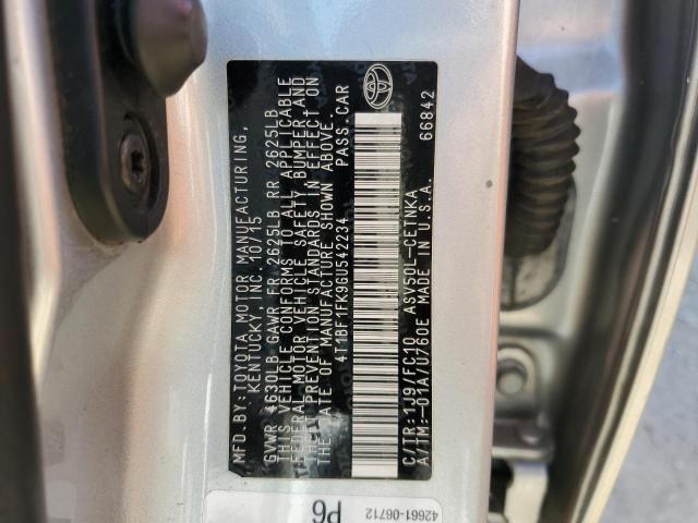 4T1BF1FK9GU542234 - 2016 TOYOTA CAMRY LE 银色 照片 12