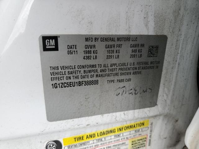 1G1ZC5EU1BF388808 - 2011 CHEVROLET MALIBU 1LT WHITE photo 12