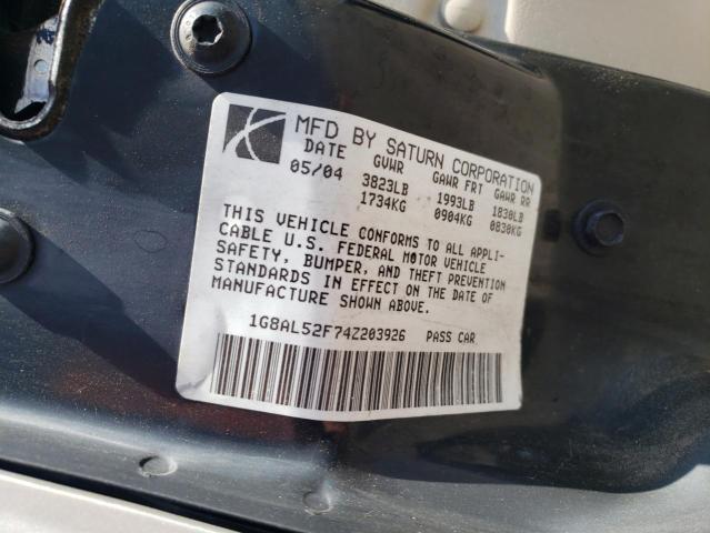 1G8AL52F74Z203926 - 2004 SATURN ION LEVEL 3 BEIGE photo 12