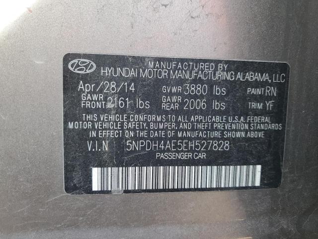 5NPDH4AE5EH527828 - 2014 HYUNDAI ELANTRA SE GRAY photo 12