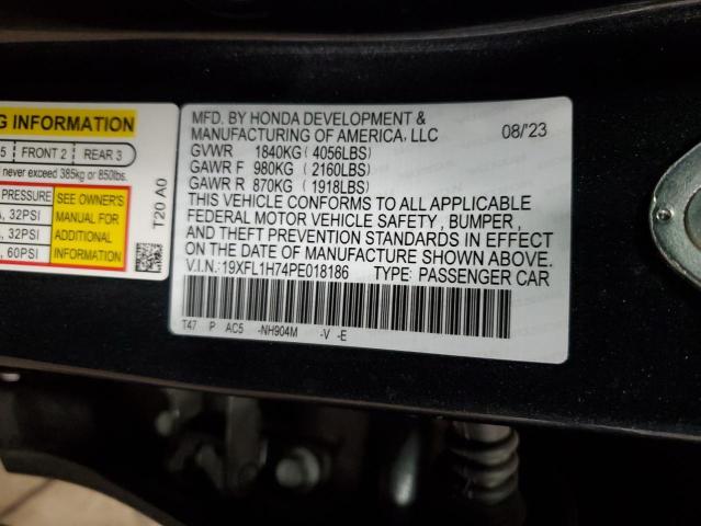 19XFL1H74PE018186 - 2023 HONDA CIVIC EXL შავი ფოტო 12