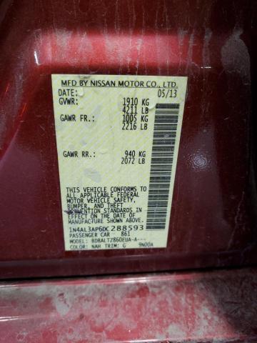 1N4AL3AP6DC288593 - 2013 NISSAN ALTIMA 2.5 RED photo 12