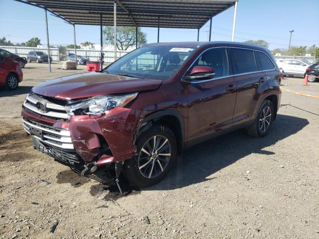 5TDKZRFH1KS322985 - 2019 TOYOTA HIGHLANDER SE BURGUNDY photo 1