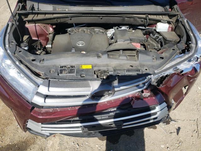 5TDKZRFH1KS322985 - 2019 TOYOTA HIGHLANDER SE BURGUNDY photo 11