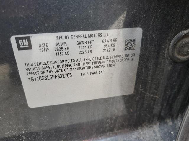 1G11C5SL6FF332765 - 2015 CHEVROLET MALIBU 1LT GRAY photo 12