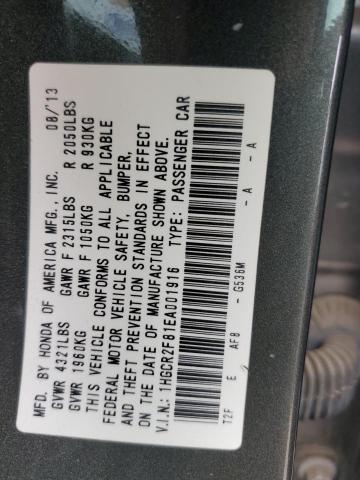 1HGCR2F81EA001916 - 2014 HONDA ACCORD EXL GRAY photo 12