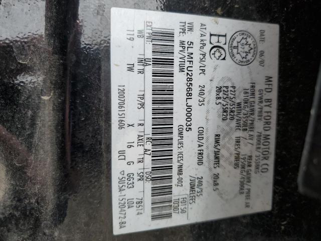 5LMFU28568LJ00035 - 2008 LINCOLN NAVIGATOR შავი ფოტო 14