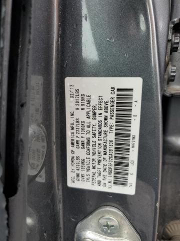 1HGCP2F32CA091536 - 2012 HONDA ACCORD LX GRAY photo 13