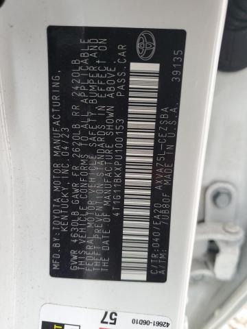 4T1G11BKXPU100153 - 2023 TOYOTA CAMRY SE NIGHT SHADE WHITE photo 12