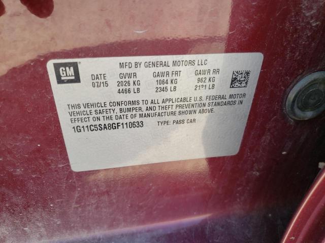 1G11C5SA8GF110633 - 2016 CHEVROLET MALIBU LIM LT 栗色 照片 12