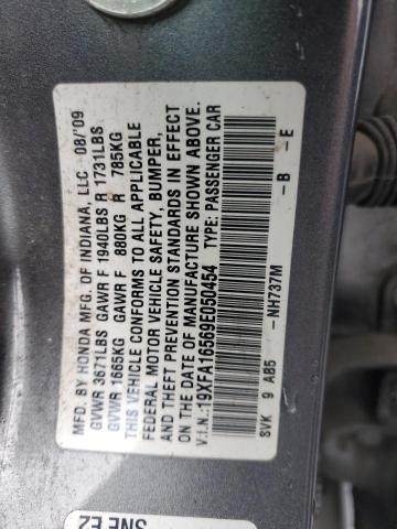 19XFA16569E050454 - 2009 HONDA CIVIC LX GRAY photo 12