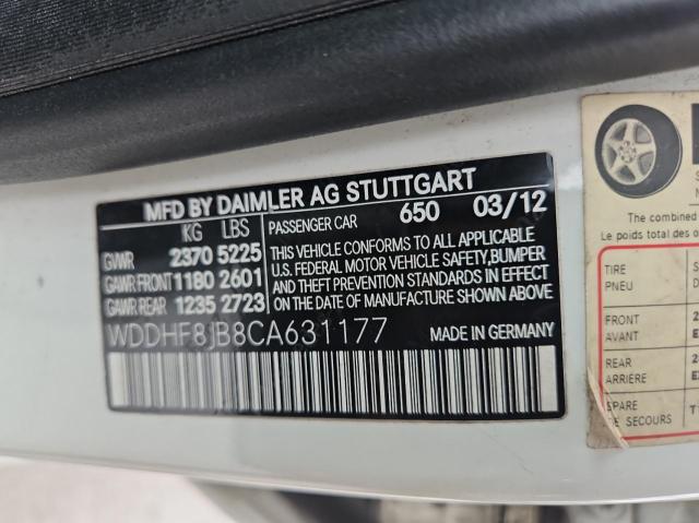 WDDHF8JB8CA631177 - 2012 MERCEDES-BENZ E 350 4MATIC WHITE photo 10