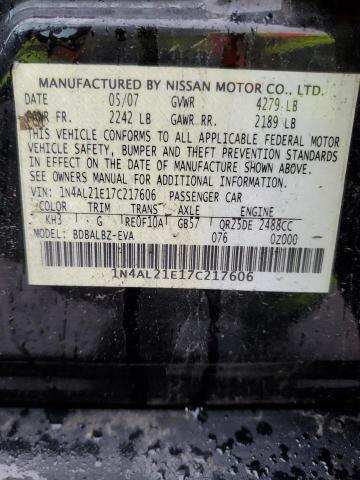 1N4AL21E17C217606 - 2007 NISSAN ALTIMA 2.5 BLACK photo 12