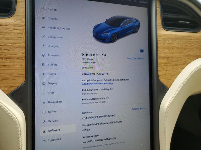 5YJSA1E47LF362470 - 2020 TESLA MODEL S BLUE photo 9