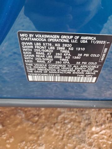 1V2HE2CA9RC222129 - 2024 VOLKSWAGEN ATLAS CROS SE BLUE photo 13