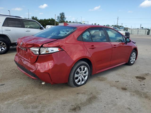 5YFEPMAE7MP179264 - 2021 TOYOTA COROLLA LE RED photo 3