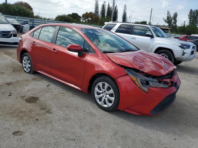 5YFEPMAE7MP179264 - 2021 TOYOTA COROLLA LE RED photo 4