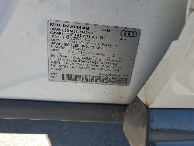 WA1CNAFY1K2117105 - 2019 AUDI Q5 PRESTIGE 白色 照片 12