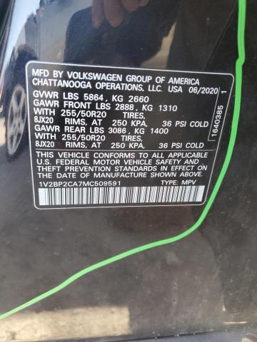 1V2BP2CA7MC509591 - 2021 VOLKSWAGEN ATLAS SEL 黑色 照片 13