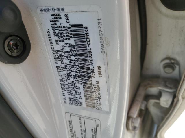 4T1BE32K23U136245 - 2003 TOYOTA CAMRY LE WHITE photo 12