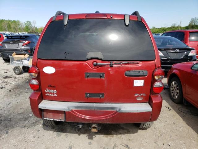 1J8GL38K95W684623 - 2005 JEEP LIBERTY RENEGADE RED photo 6