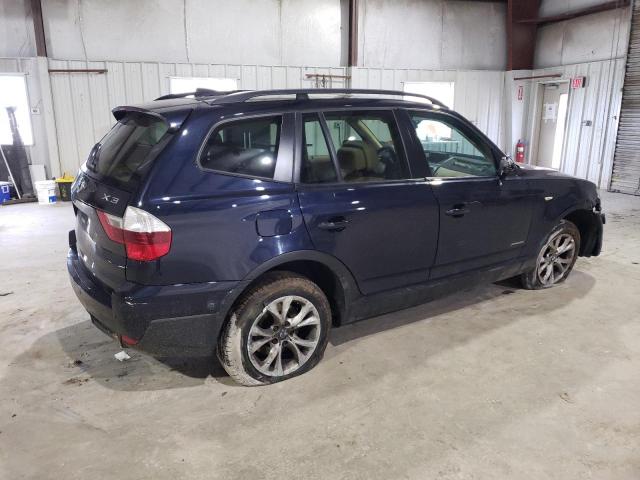 WBXPC93459WJ29860 - 2009 BMW X3 XDRIVE30I BLUE photo 3