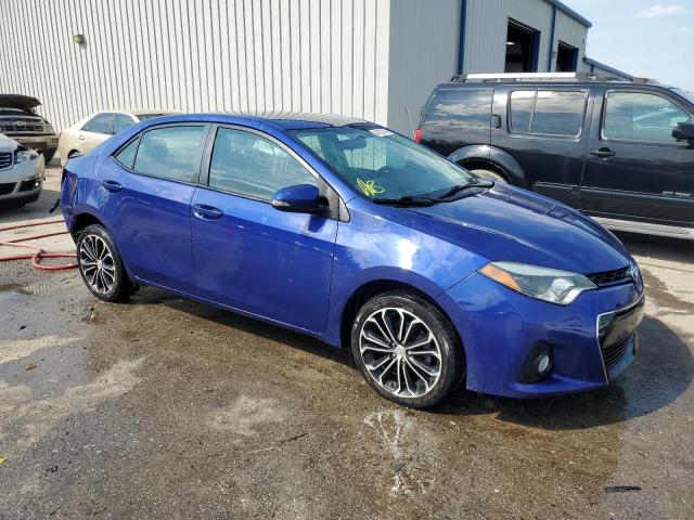 2T1BURHE2EC013699 - 2014 TOYOTA COROLLA L BLUE photo 4