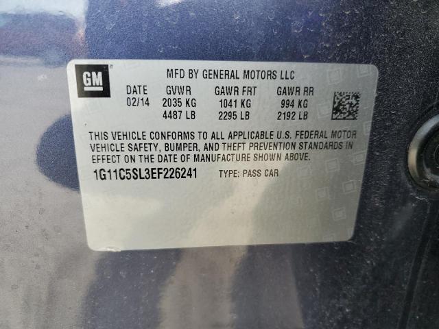 1G11C5SL3EF226241 - 2014 CHEVROLET MALIBU 1LT BLUE photo 12