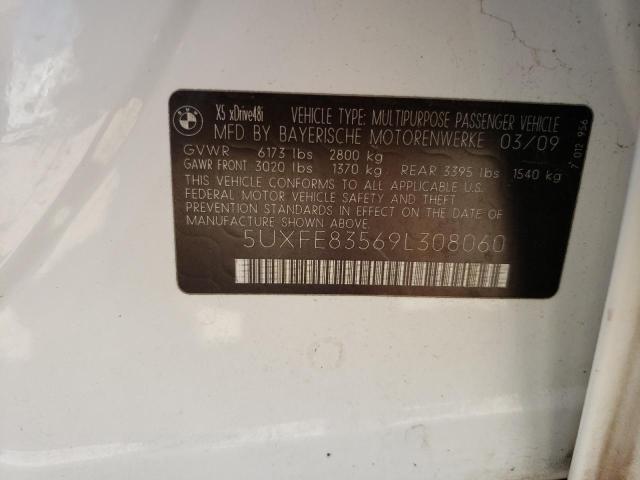 5UXFE83569L308060 - 2009 BMW X5 XDRIVE48I Beyaz fotoğraf 12