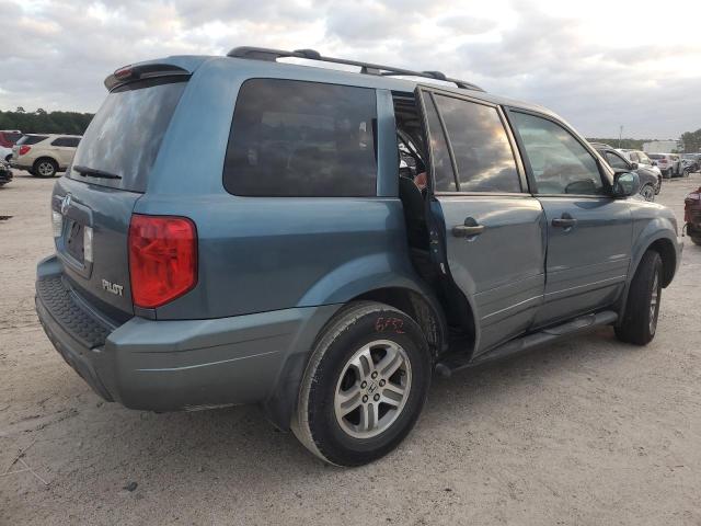 2HKYF18505H516294 - 2005 HONDA PILOT EXL TEAL photo 3