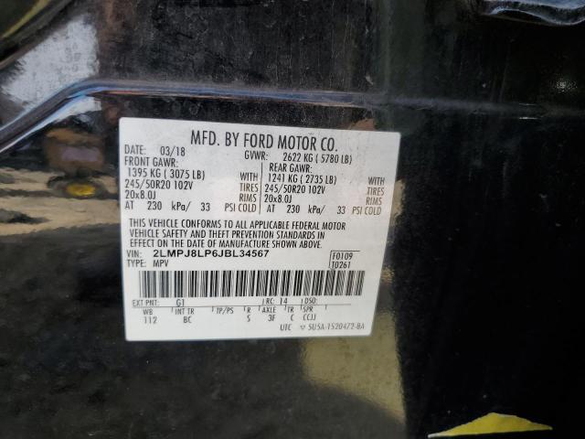 2LMPJ8LP6JBL34567 - 2018 LINCOLN MKX RESERVE Սև լուսանկար 13