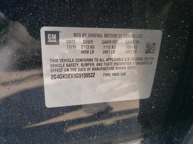 2G4GK5EX0G9139522 - 2016 BUICK REGAL 黑色 照片 12