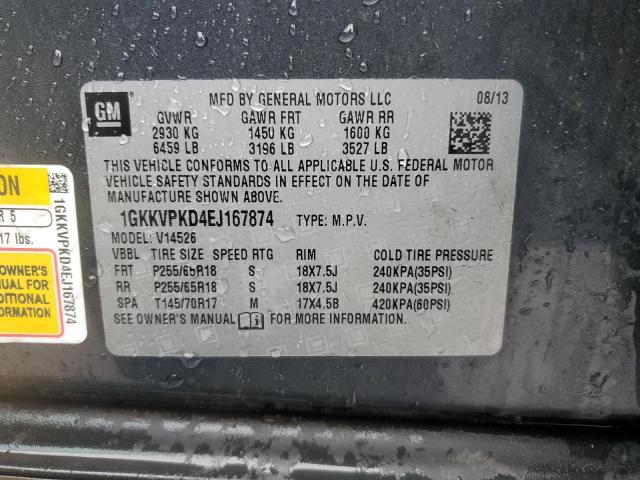 1GKKVPKD4EJ167874 - 2014 GMC ACADIA SLE CHARCOAL photo 14