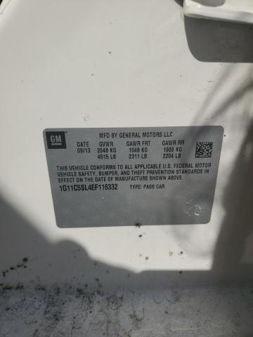 1G11C5SL4EF116332 - 2014 CHEVROLET MALIBU 1LT WHITE photo 12