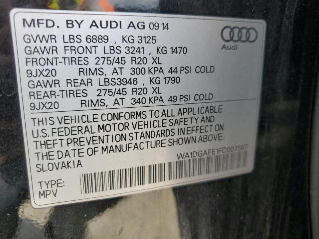 WA1DGAFE1FD007587 - 2015 AUDI Q7 PRESTIGE შავი ფოტო 14