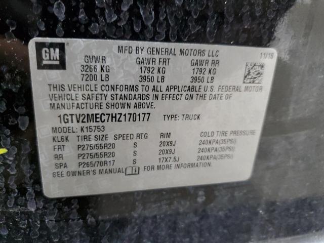 1GTV2MEC7HZ170177 - 2017 GMC SIERRA K1500 SLE BLACK photo 13