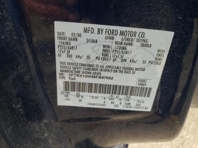 1FTRX12W58FB47692 - 2008 FORD F150 BLUE photo 12