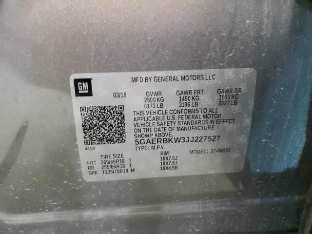 5GAERBKW3JJ227527 - 2018 BUICK ENCLAVE ESSENCE 银色 照片 13