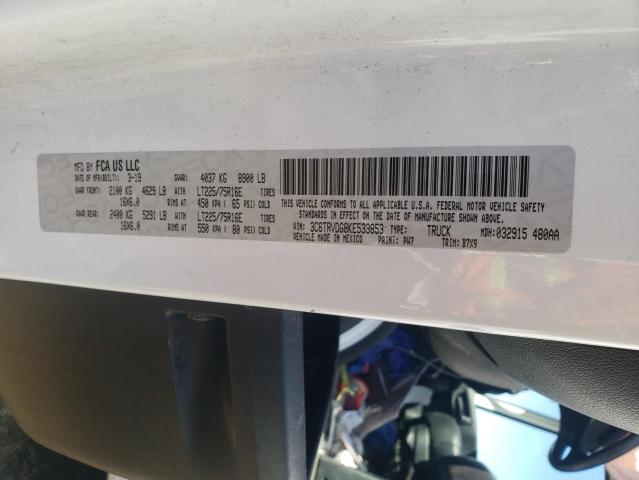 3C6TRVDG8KE533853 - 2019 RAM PROMASTER 2500 HIGH WHITE photo 13