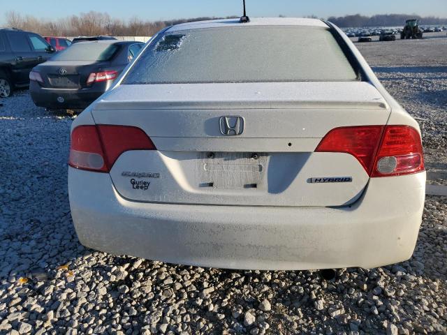 JHMFA36217S007635 - 2007 HONDA CIVIC HYBRID WHITE photo 6