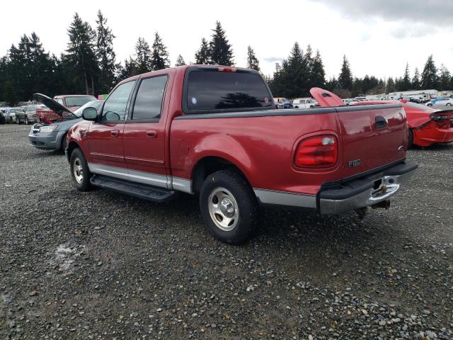 1FTRW07L72KA65232 - 2002 FORD F150 SUPERCREW RED photo 2