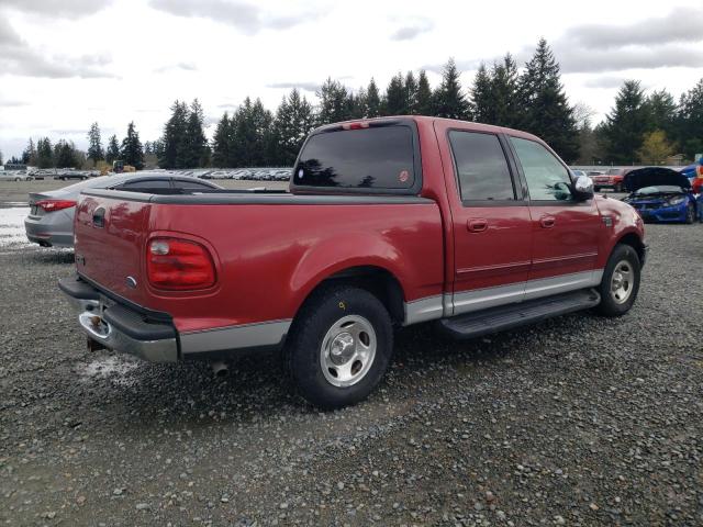 1FTRW07L72KA65232 - 2002 FORD F150 SUPERCREW RED photo 3