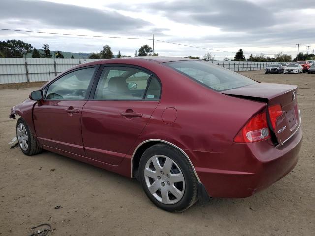 1HGFA16547L120345 - 2007 HONDA CIVIC LX RED photo 2