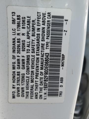 19XFB2F90DE068043 - 2013 HONDA CIVIC EXL 白色 照片 12