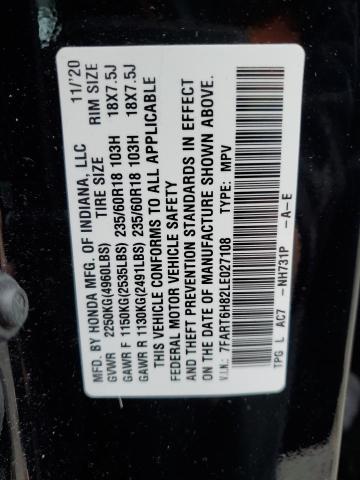 7FART6H82LE027108 - 2020 HONDA CR-V EXL BLACK photo 14