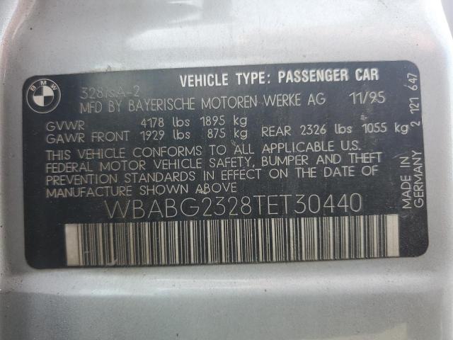 WBABG2328TET30440 - 1996 BMW 328 IS AUTOMATIC SILVER photo 12