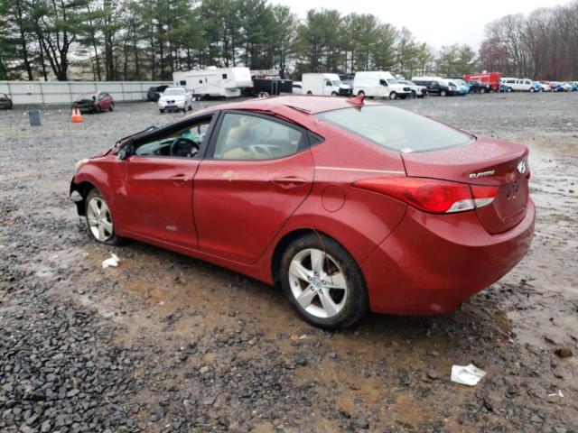 KMHDH4AE4DU672214 - 2013 HYUNDAI ELANTRA GLS RED photo 2